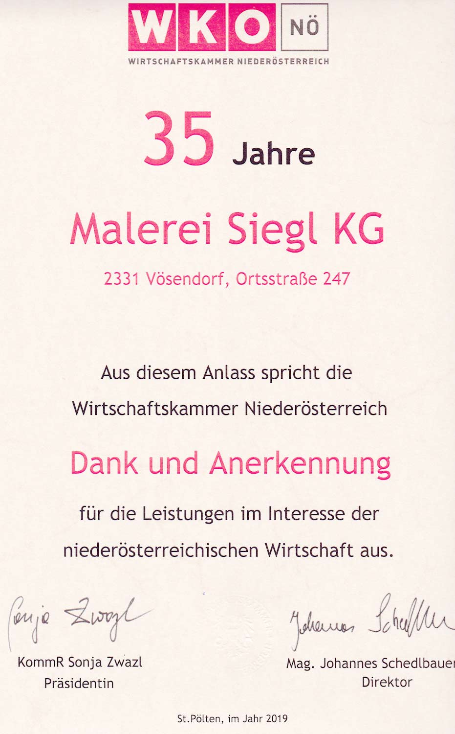 WKO Ehrung